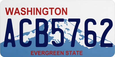 WA license plate ACB5762