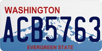 WA license plate ACB5763