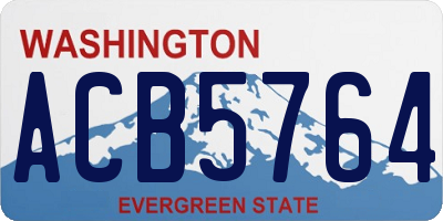 WA license plate ACB5764