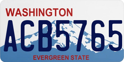 WA license plate ACB5765