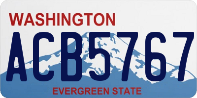 WA license plate ACB5767