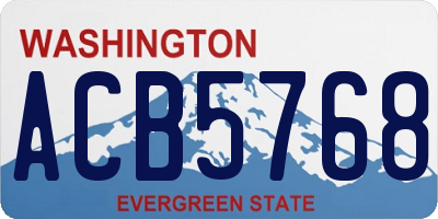 WA license plate ACB5768