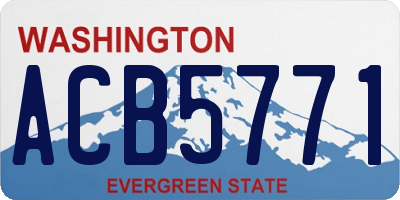 WA license plate ACB5771