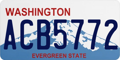 WA license plate ACB5772