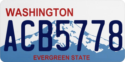 WA license plate ACB5778