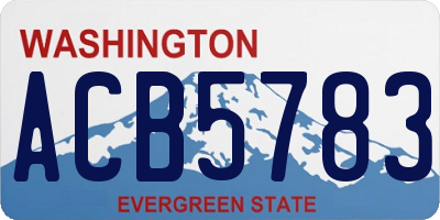 WA license plate ACB5783
