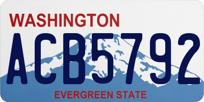 WA license plate ACB5792