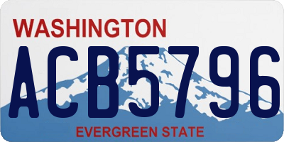 WA license plate ACB5796