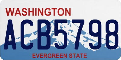 WA license plate ACB5798