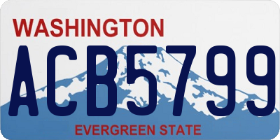 WA license plate ACB5799