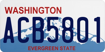 WA license plate ACB5801