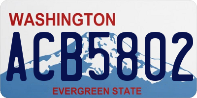 WA license plate ACB5802