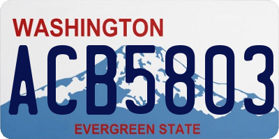 WA license plate ACB5803