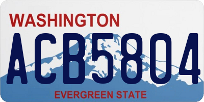 WA license plate ACB5804