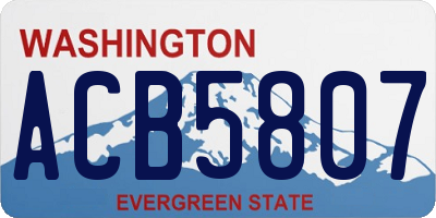 WA license plate ACB5807