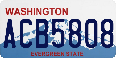 WA license plate ACB5808
