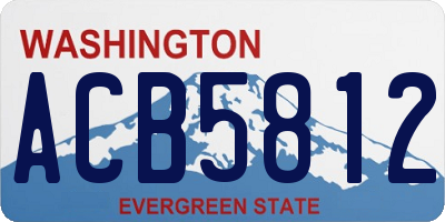 WA license plate ACB5812
