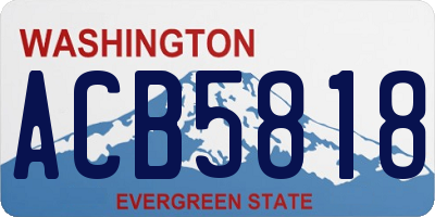 WA license plate ACB5818