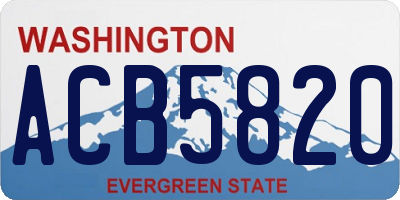 WA license plate ACB5820