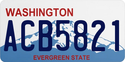 WA license plate ACB5821