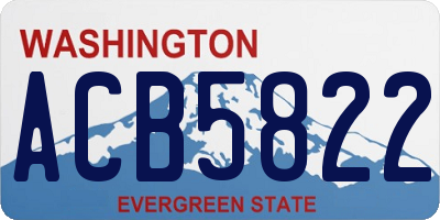 WA license plate ACB5822