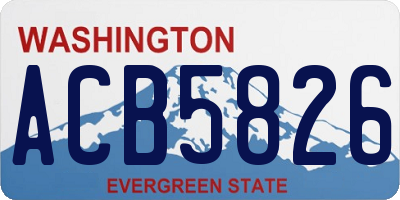 WA license plate ACB5826