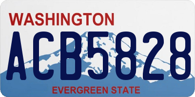 WA license plate ACB5828