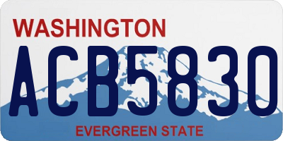 WA license plate ACB5830