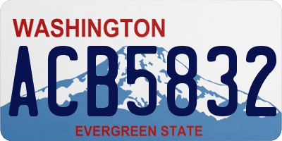 WA license plate ACB5832