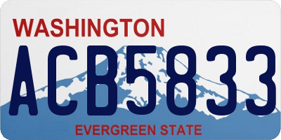 WA license plate ACB5833
