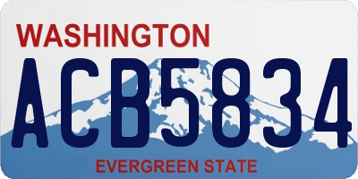 WA license plate ACB5834