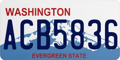 WA license plate ACB5836