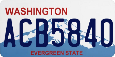 WA license plate ACB5840
