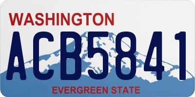 WA license plate ACB5841