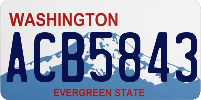 WA license plate ACB5843