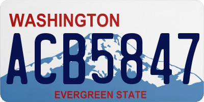WA license plate ACB5847