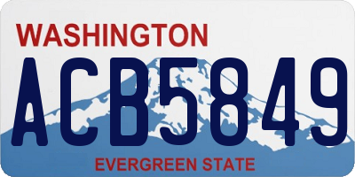 WA license plate ACB5849