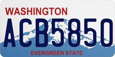 WA license plate ACB5850