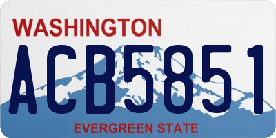 WA license plate ACB5851
