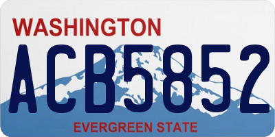 WA license plate ACB5852