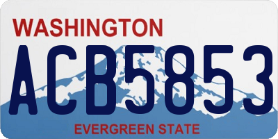 WA license plate ACB5853