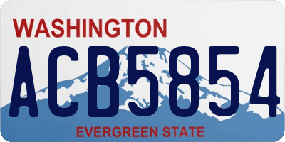 WA license plate ACB5854