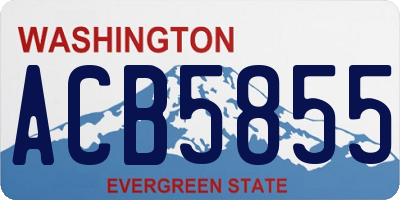 WA license plate ACB5855