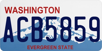 WA license plate ACB5859
