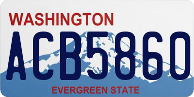WA license plate ACB5860