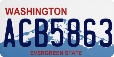 WA license plate ACB5863