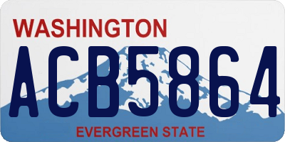 WA license plate ACB5864