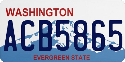 WA license plate ACB5865
