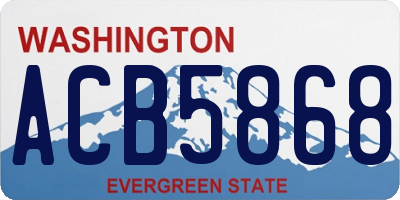 WA license plate ACB5868