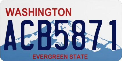 WA license plate ACB5871